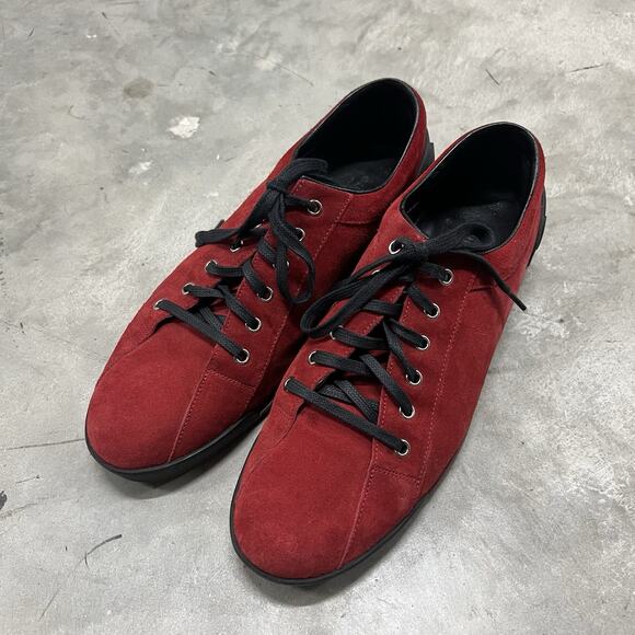 Gucci Suede DK Royal Men's Sneakers Size 8 Red Gucci Script EU 41 - Picture 2 of 10